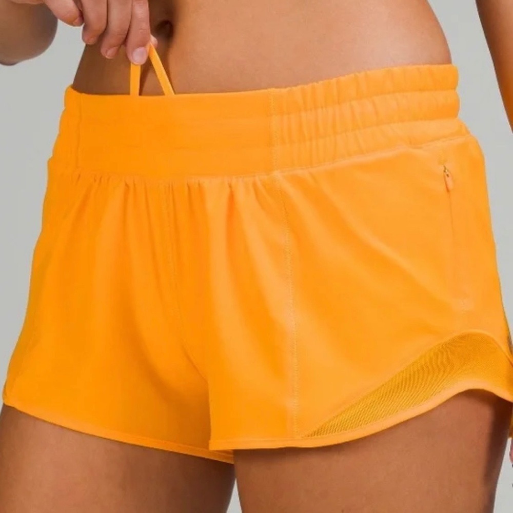 Lulu lemon hotty hot 2.5 inch clementine Orange.